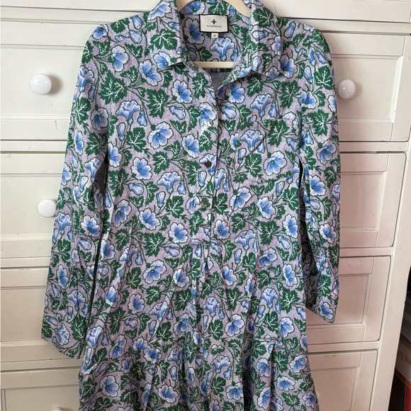 Tuckernuck Blue and Green Floral Dress - Picture 1 of 12